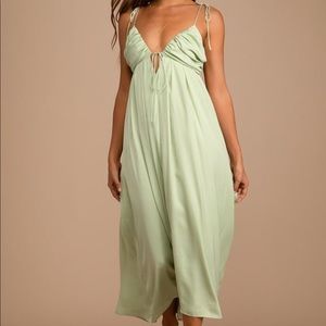 Lulus Green Satin Dress